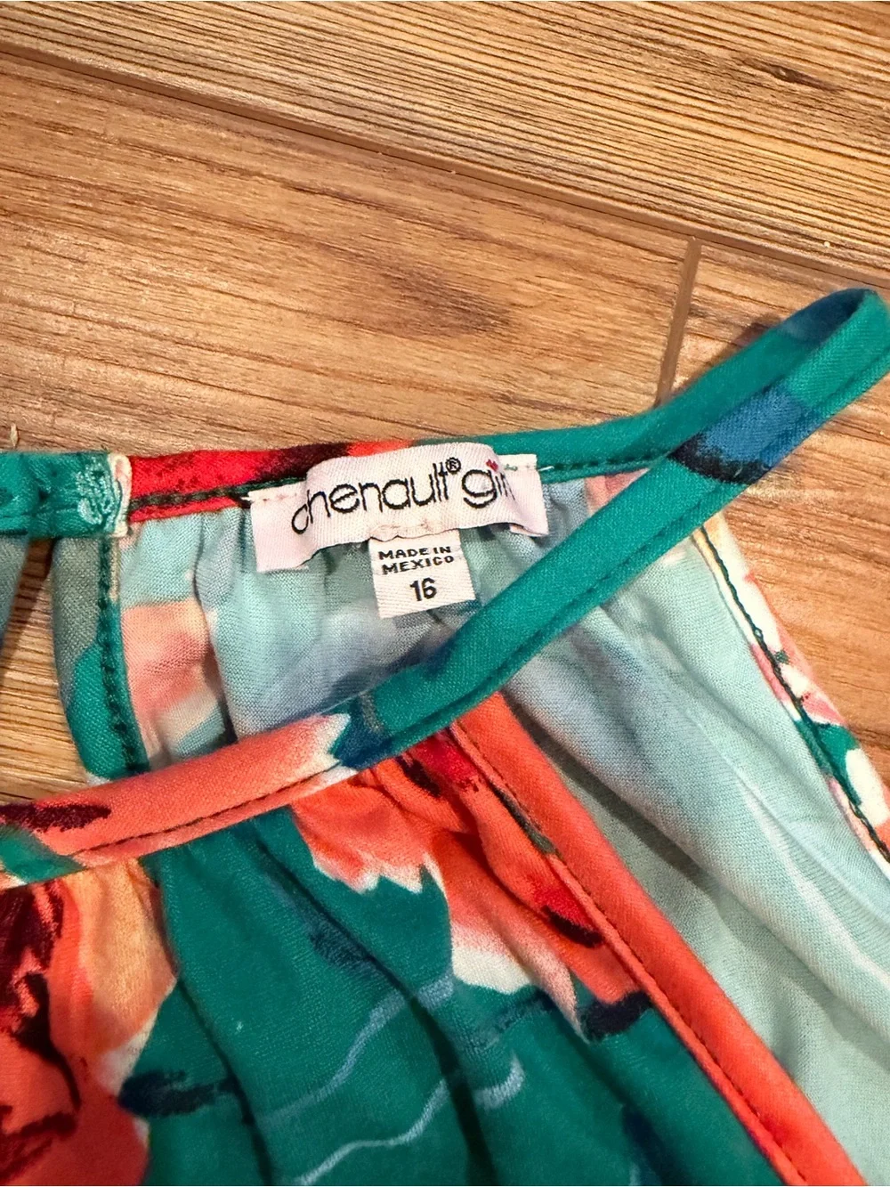 Chenault Girl Teal Floral Tank Top & Shorts Set for Girls